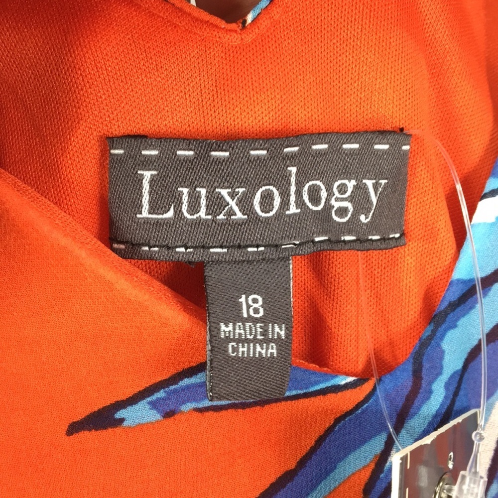 Luxology Coral Blue Tropical Floral Sleeveless Maxi Dress Size 18 NEW With Tags - Picture 8 of 11